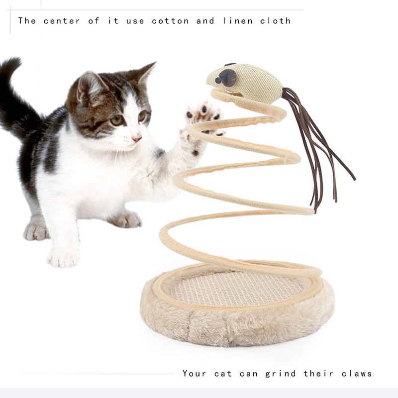 Andiker Interactive Cat Toy, Cat Plush Toy with Spiral Spring