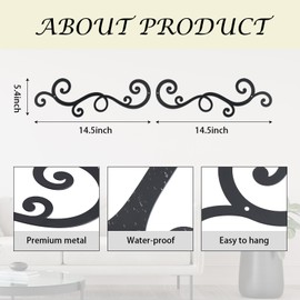 OYEFLY Metal Scroll Wall Art Decor,Rustic Iron Wall Medallion (style 2)