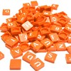 Trimming Shop Red Plastic Tiles with White Letters & Numbers