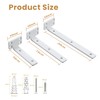 Mooche 4Pcs Floating Shelf Brackets, White Shelf Brackets, Heavy-Duty Metal