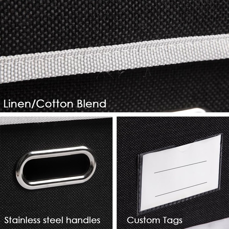 PRANDOM Large Foldable Storage Box with Lid [1-Pack] Fabric Collapsible