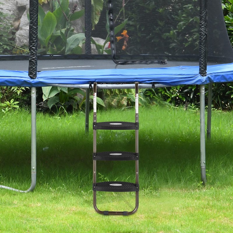 HBTower Trampoline Ladder, 3-Step Trampoline Steps with Horizontal Wide Steps,