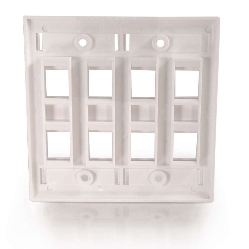 C2G 03415 8-Port Double Gang Multimedia Keystone Double Gang Wall