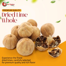NY Spice Shop Dried Lime Whole - Whole Persian Dried Limu - Natural Limes For Cooking - Citric Flavor To Your Middle Eastern Dishes 1 Pound