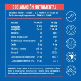 Birdman Premium Omega 3  100 Vegetal  Sin Aditivos  120 Cápsulas                                                                                      
