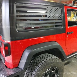 Skull Daddy Graphics PRECUT Hard top Window Flags compatible with Jeep Wrangler 2007-2017 JK (JK)