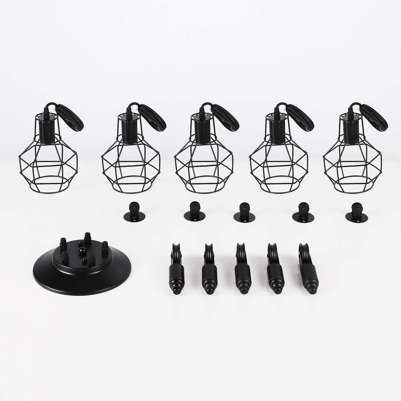 Industrial Pendant Lighting 5 Heads, Adjustable DIY Vintage Style Spider
