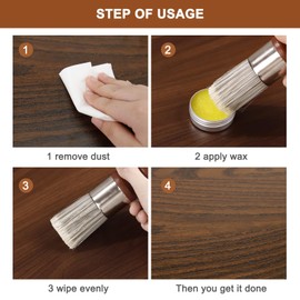 SEISSO Wood Polish Wax for Leather Wood, Leather Furniture, Furniture Salve Wax Crayon for Carpenters with Brush and Sponge, Household Leather Suitable for Furniture Leather