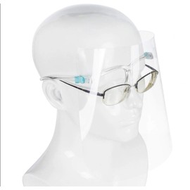 (5packs) Full Face Protector Shield Visor with Glasses Frame Light Weight Splash Shield. Comfortable Business Visors with Glasses UK Seller) Transparent Anti Fog