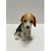 4.25 Inch Beagle Puppy Sitting Decorative Figurine, Brown and White