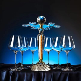 Elegant Desktop Crystal Glass Stemware Rack/Rotate 8 Wine Glass Storage Holder Stand Air Drying Rack