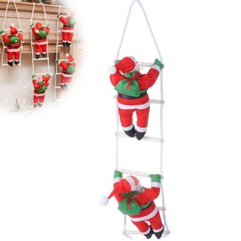 Christmas Ladder and Santa Claus Christmas Tree Ornament Dolls Decoration for Christmas Party Room Length 25cm x 1 Person (Set of 2)