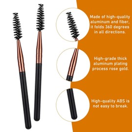8 Pcs Set of Eyelash Brushes, Eyebrow Brush, Portable Eye Brush, Brown and Silver 2Long and 2Short Brushes, Eyelash Comb for Makeup Extension and Eyebrow Lift
