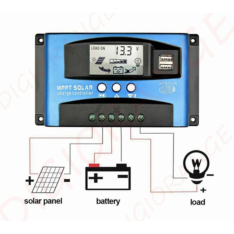 DIGISHUO 30A MPPT Solar Charge Controller with LCD Display Dual