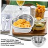SHOWERORO Heart Shaped Stainless Steel Dish Snack Plate for Desserts