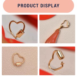 GEDEUBAN 8 PCS Cute Heart Carabiner, Cool Keychain Clip Hook Suitable for Camping Hiking Fishing Trips