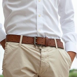 Lois - Men's Leather Belt - Exquisitely Designed Leather Belt Men - Durable and Top Men's Belt Leather - Men's Belt Belt Genuine Leather Men, brown