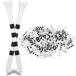 Mudder 600 Pack Golf Tees Bulk Wooden Golf Tees Wood Golfing Tees for Men Golf Balls Accessories (Black and White, 3-1/4 Inch)