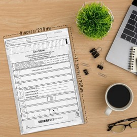 TAGAD Opaque Bank Deposit Bags Plastic with Bank Slips 9 x12 inches, Money Deposit Bag, Tamper Proof Bags 100 pcs Temper Evident Register Bag for Cheques