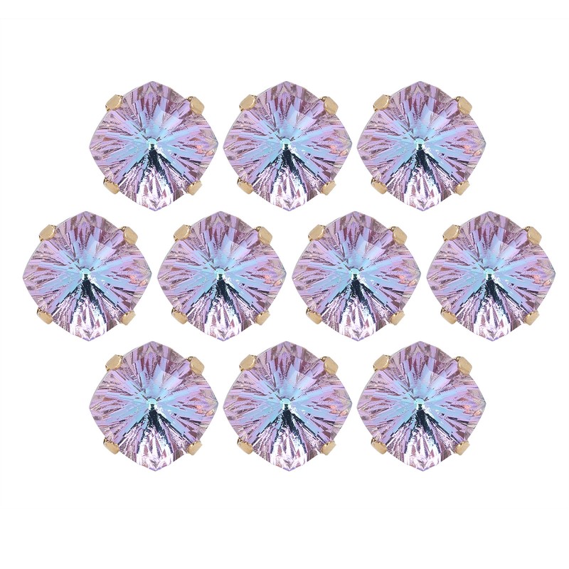 10Pcs Sewing Claw Diamond Fat Square Glass High Top Clothing
