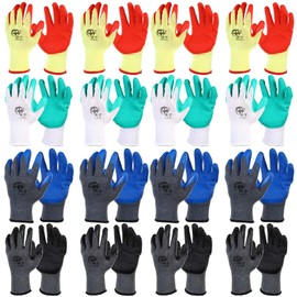zisiueel 16 Pairs Gardening Gloves Bulk for Women Breathable Rubber Coated Yard Garden Gloves Outdoor Protective with Grip