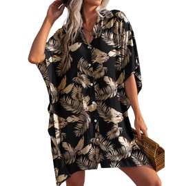 Ekouaer Bathing Suit Cover Ups for Women Button Down Swim Cover Up Bikini Swimwear Beach Resort Wear