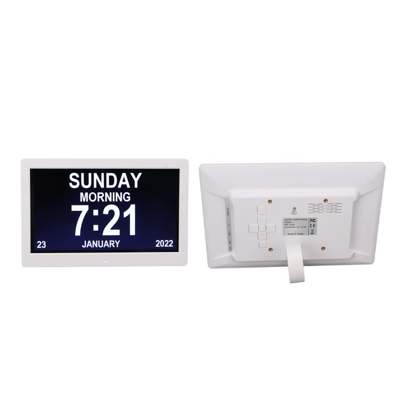 Digital Photo Frame 10in 1024x600 LCD Alarm Clock Remote Control