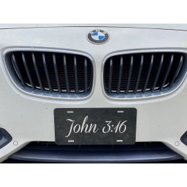 Carolina Engravers John 3:16 Bible Verse Engraved Etched License Plate Vanity Tag Black Gloss