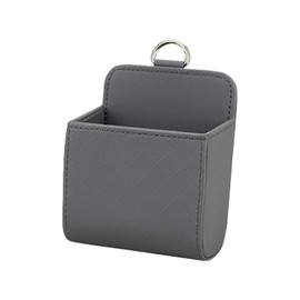 UHANBUT Car Vent Storage Bag, PU Leather Automotive Dashboard Organizer Pocket with Hook, Portable Vehicle Hanging Storage Pouch for Key, Coin, Cell Phone, Sunglasses (Grey)