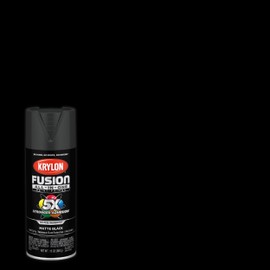 Krylon Fusion All-In-One Adhesive Spray Paint for Indoor/Outdoor Use, 12 oz, Black
