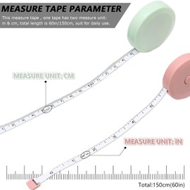 6 Piezas Cinta Métrica Retráctil,Regla de Costura de Tamaño Estándar,150CM/60inch Legibilidad a Doble Cara,para Medición Con Métrica Y En Pulgadas