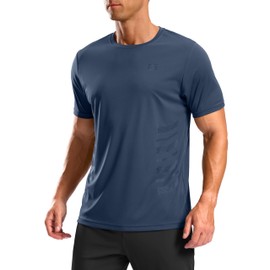 G Gradual Men's Workout Shirts Quick Dry Athletic Running T-Shirts Lightweight Moisture Wicking Short Sleeve Sports Gym Tops(Navy,XXXL)