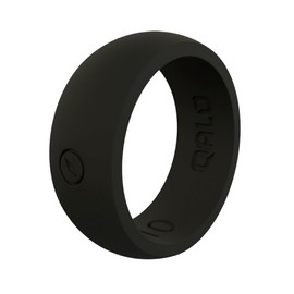 QALO Men's Classic Rubber Silicone Ring, Rubber Wedding Band, Breathable, Durable Rubber Wedding Ring for Men, 8.5mm Wide 2.5mm Thick, Black, Size 9