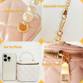 KOLKOL Girls Wallet, Mini Jelly Purse for Women, Shoulder Bags with Pearl Handle and Gold Chain-Crossbody Handbags-Box bag