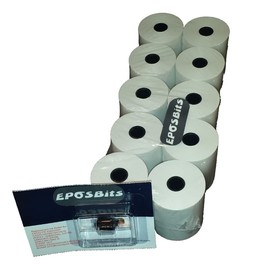 EPOSBITS® Brand **Essentials Pack** for Sharp XE-A107 XEA107 XEA-107 White Cash Register (10 Rolls + 1 Ink)