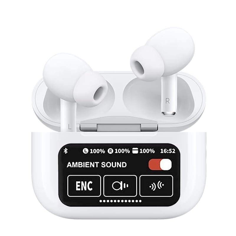 Auriculares Inalámbricos Bluetooth con Cancelación de Ruido, Blancos, Control Táctil,