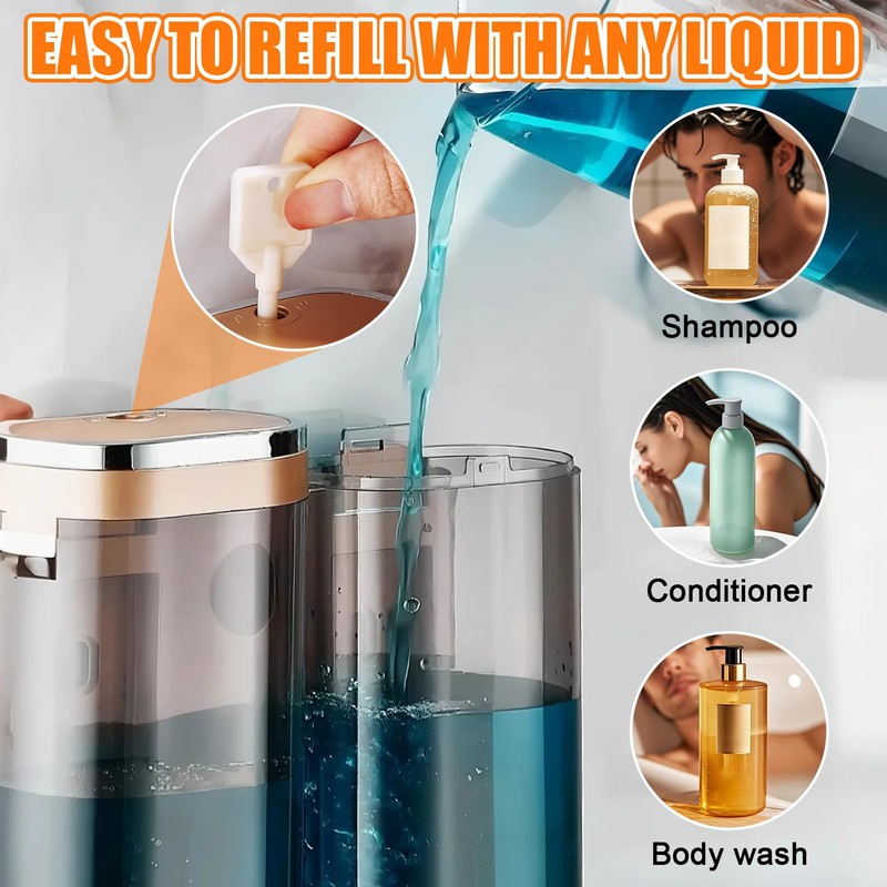 AGJIQ Soap Dispenser, Shampoo and Conditioner Dispenser for Shower, 3