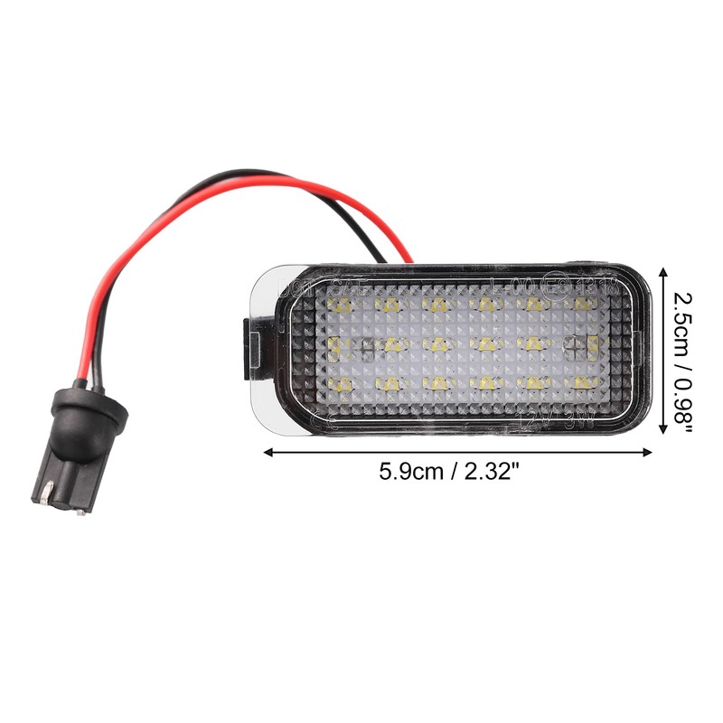 X AUTOHAUX 2pcs LED License Plate Light Lamp White Light