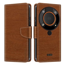 Shantime Leather Wallet Case Compatible with AGM Glory Qualcomm 5G, Colorful Flip Cover with Card Holders Magnetic Closure Full Protection Shell(Brown)