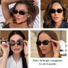 Azoxus Small Rectangle Sunglasses 90s Retro Women Men Sunglasses Vintage
