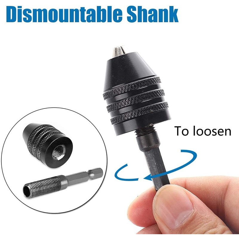 JUTOSU Keyless Drill Chuck 2-Pack 0.3-6.5mm Keyless Drill Chuck Conversion