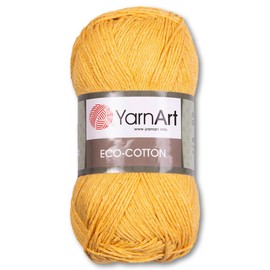 Frida's Wollhaus YarnArt 100 g Eco-Cotton Knitting Crochet Cotton Yarn Amigurumi 20 Colours (764 | Corn Yellow | 8681338515651)