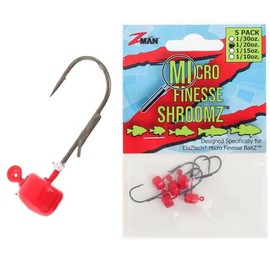 Z-Man MFH120-01PK5 Micro Finesse ShroomZ 1/20 Ounce Red 5 Pack Jig Heads