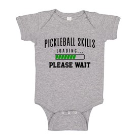 The Shirt Den Pickleball Skills Loading Please Wait Baby Bodysuit One Piece NB Athletic Heather