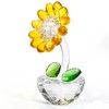 TOPZEA Crystal Sunflower Figurine, Glass Flower Collectibles Sunflower Ornament Status