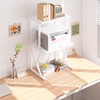 aboxoo Desktop Printer Stand with 3 Tier Wood Storage Shelves,Under