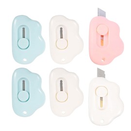 iplusmile 6pcs Mini Box Cutter, Retractable Utility Box Cutter Letter Opener Handed Mini Cutter for Cartons, Cardboard and Boxes Random Color