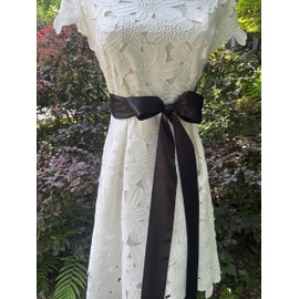 LORDRIE Wedding Satin Sash Bridal Belts For Special Occasion Dresses, Black, Medium