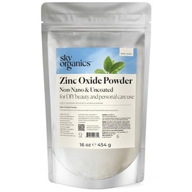 Sky Organics Óxido de Zinc en Polvo 16oz  Sin Revestimiento y Non-Nano  100 Puro Grado Cosmético                                                      