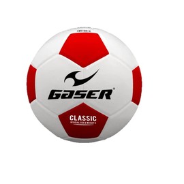 Gaser Balón Futbol Classic Laminado Mate (No. 4, Blanco con Rojo)